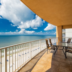 Savor the fresh air on the spacious balcony, offering beautiful views of the tranquil waters below