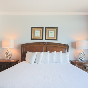 Enjoy restful nights in this king master suite with cozy bedding and drift off into a peaceful slumber