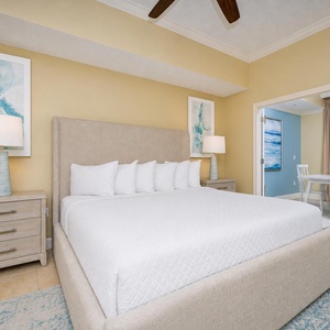 Relax in the king bed, ready to enjoy your favorite shows or a movie in this inviting master suite