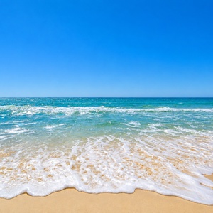 Bask in the sunlight with this view from Royal Palms of soft sand, gentle waves, and a picturesque pier in the distance