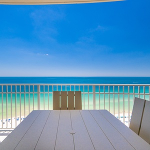 Enjoy expansive views and the fresh gulf air from your beachfront balcony