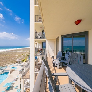 Breathe in the fresh coastal air as you soak up the views from your balcony, embracing the relaxing beach vibe