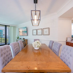 Gather around the spacious dining table, sharing laughter while enjoying the views of the lovely coastal landscapes