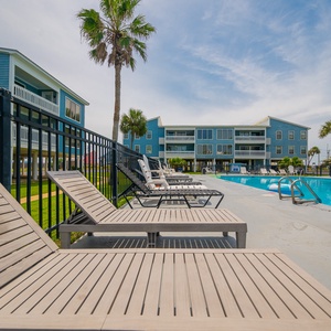 Unwind and relax by the pool on a chaise lounge and enjoy the sunshine