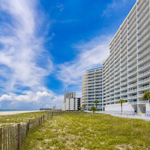 Experience the stunning beachfront views and modern amenities of The Lighthouse in Gulf Shores