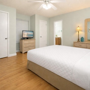 Drift into restful sleep in the queen guest suite, while the soothing beach vibe enhances your peaceful retreat