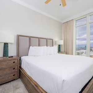 Wake to a breathtaking sunrise in this king guest suite with expansive beach views from the windows