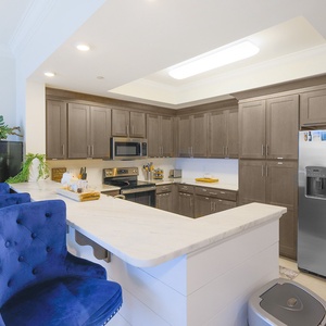 Pull up a stool at the counter and savor a drink or your morning coffee with relaxing coastal vibes