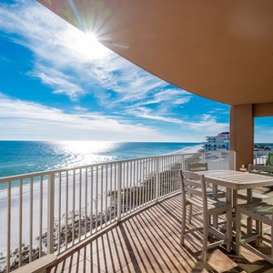 Enjoy the gentle breeze as you relax on your corner balcony, soaking in breathtaking views of the coast