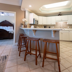 Gather around the inviting breakfast bar, savoring memorable moments before exploring the surroundings