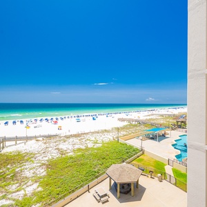 Experience breathtaking beach views from your balcony, where the vibrant colors of the coast invite relaxation