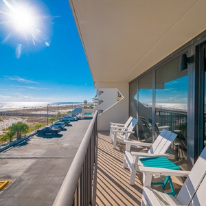 Embrace the sunshine from your balcony, enjoying coastal views and the gentle sounds of beachside relaxation