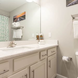 Enjoy a refreshing shower after a day of adventure in this guest bath