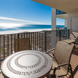 Watch the coastline stretch into the distance and the horizon meet the sky from your balcony and soak up the sun