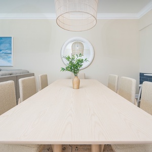 Serene atmosphere for memorable meals in this inviting dining space