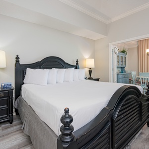 Sink into the plush bedding of your king master suite, ready for a restful night's sleep after a day by the beach