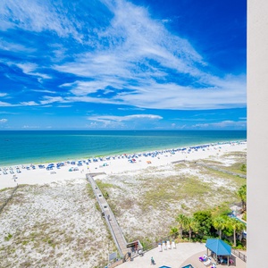 Breathtaking views of the inviting beach and vibrant waters from your spacious beachfront balcony