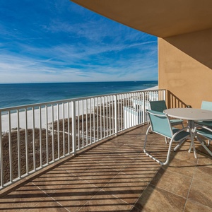 Relax on your balcony and bask in the sunlight with mesmerizing views of the gulf coast on your beach retreat