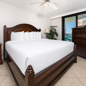 King master suite offers restful nights and stunning views from the balcony