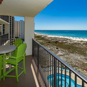 Enjoy vibrant coastal vibes and the tranquil sounds of the beach just steps away