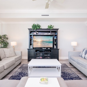 Unwind on the plush sofas, featuring a queen sleeper, streaming your favorite shows while enjoying family time