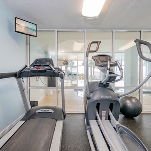 Stay active while enjoying natural light in the condo properties well-equipped fitness center