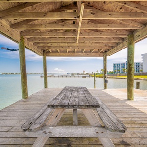 Gather with friends at the picnic tables and grill up today's biggest catch surrounded by the tranquil lagoon atmosphere