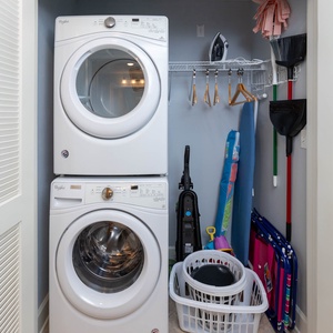 Enjoy the convenience of your own laundry area, keeping beachwear fresh for daily adventures on the coast