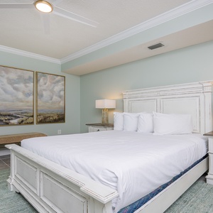 Drift into restful sleep on the plush queen bed in this guest room, with soothing coastal ambiance