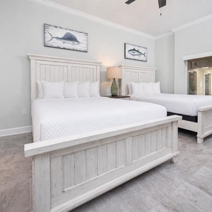Stretch out on the roomy queen beds, switch on the bedside lamp, and enjoy a quiet moment in the guest bedroom
