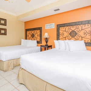 Unwind in this stylish queen guest suite after a fun vacation day