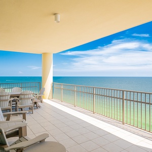 Bask in the warmth on your corner balcony and delight in breathtaking views of the tranquil coast