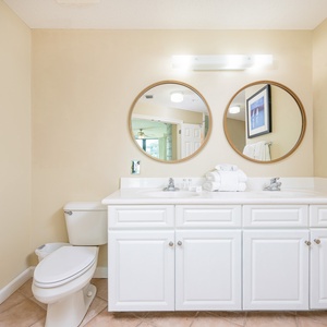 Indulge in a refreshing morning routine at the dual vanities in the master bath