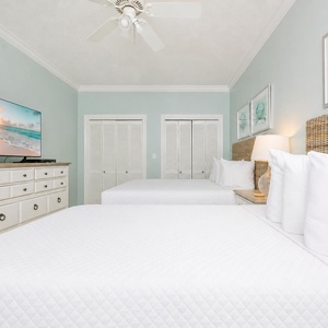 Unwind after beach adventures with your favorite shows in this guest suite