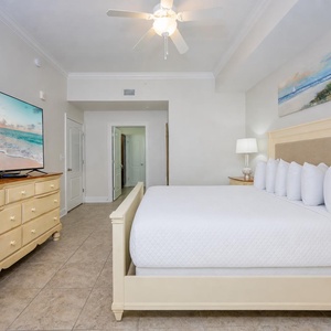 Unwind after a day at the beach and stream your favorite show or enjoy a movie in the king master suite