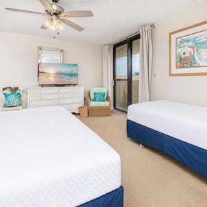 A king and a twin bed in the master suite offer restful nights after days filled with coastal adventures