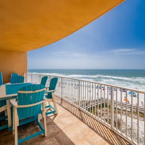Savor the coastal breeze from the spacious balcony, enjoying breathtaking views while you unwind in comfort
