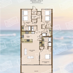 Spacious three bedroom layout with three baths, inviting living areas, and a beachfront balcony for the perfect getaway