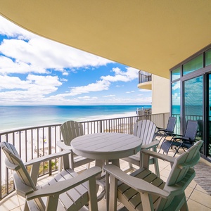 Relax on your balcony while soaking in the stunning views of the beach and the calming coast breeze