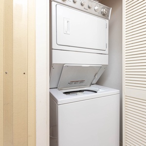 Conveniently handle laundry with the in-unit washer and dryer, making your stay hassle-free and comfortable