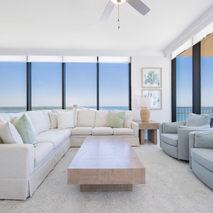 Wake up to breathtaking Gulf views from this stunning corner condo, where you can see for miles down the sugar-white shoreline