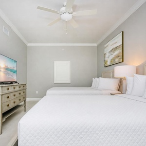 Unwind with your favorite show in this queen guest bedroom, relax and sleep peacefully