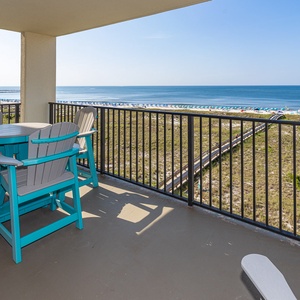Gentle coastal breeze cools your skin as you relax on your balcony watching waves meet the shore