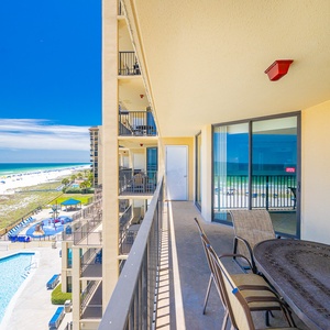 Miles of beach views from this balcony