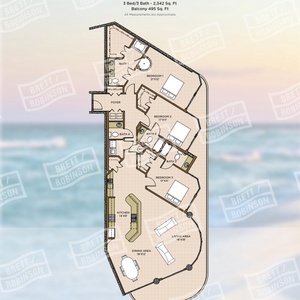 Explore this three bedroom retreat with balcony access from all bedrooms and three and a half baths