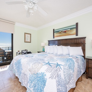 Experience comfort in this inviting master bedroom with a king bed and stunning views, perfect for restful nights