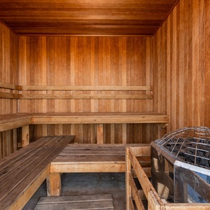 Relax, unwind, and rejuvenate in the soothing sauna after a day of beach adventures