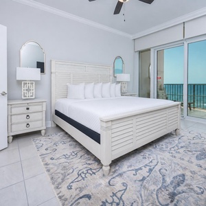 Wake to gulf breezes, step onto the balcony, and hear waves rolling along the shore from the king master suite