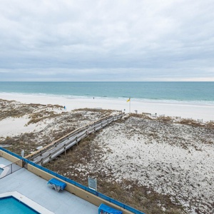 Take in the tranquil views of the shoreline and gentle waves from your beachfront balcony