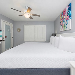 Sink into the plush king bed in the master suite as you drift off into peaceful slumber